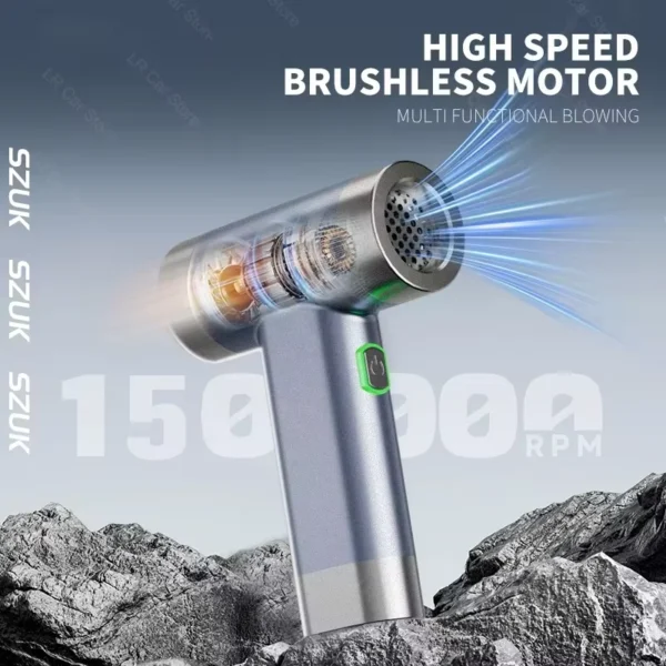SZUK Mini Turbo Air Blower | Cordless Handheld Brushless Dust Blower for Car & Home