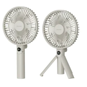 Foldable Tripod Portable Fan | 3000mAh Rechargeable Handheld Fan with LED Display & 4 Speeds