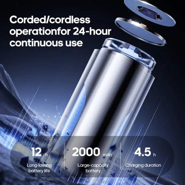 S0d6e3e7746fa4b71bc74a2e391164f5fu.webp KINSCOTER Portable Air Cooler Fan | 2000mAh Quiet Desktop Tower Fan with 3 Speeds