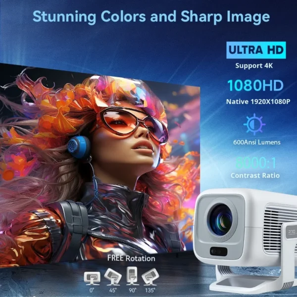 S191c37f694f34d4e9771038c4e7ba063j.webp DITONG X3 Plus Native 1080P Smart Projector with 4K Support | Wi-Fi 6, Bluetooth 5.4 & Android