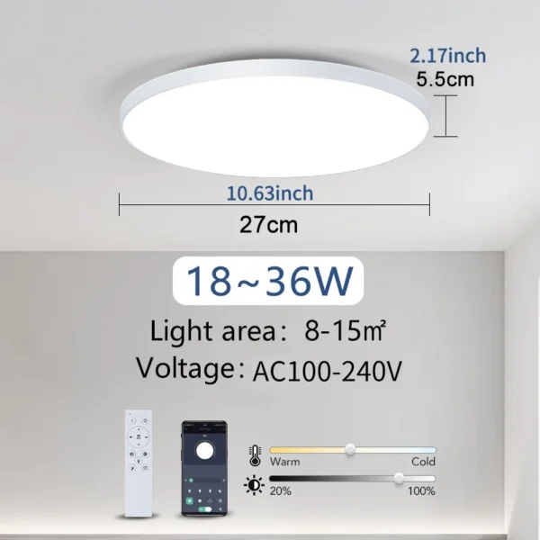 S41f966862e314465b2bbf1535564fb15c.webp MARPOU Smart LED Ceiling Light with Remote Control | Dimmable Bedroom Ceiling Lamp