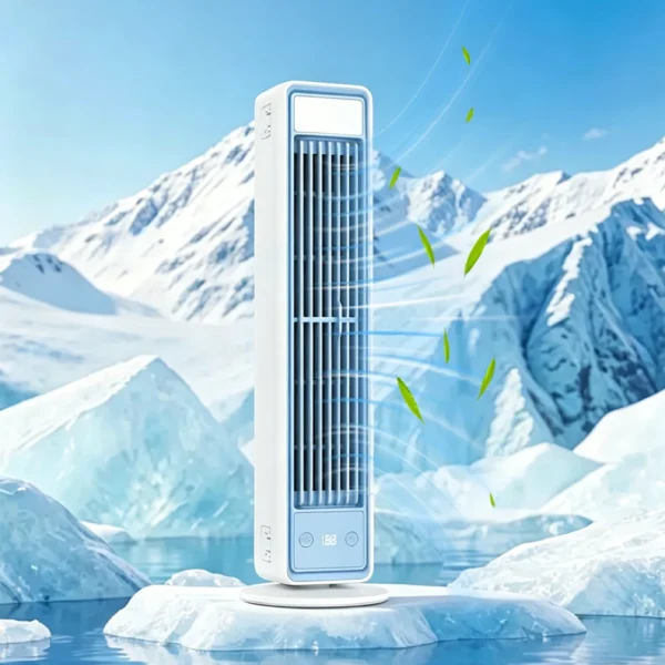 3600mAh USB Rechargeable Bladeless Tower Fan | Quiet Desktop Fan with Remote Control