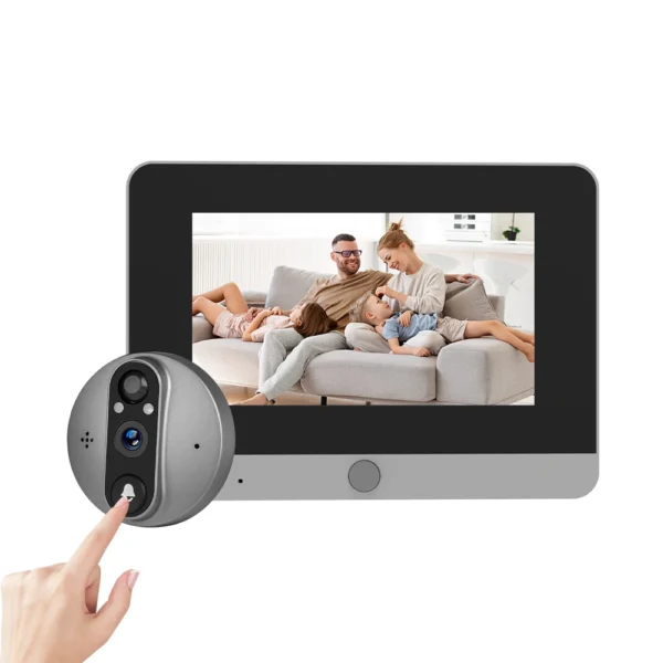 S5eed48ca96914098abbf8638cf7569d9Q.webp Tuya Smart 5" Digital Peephole Doorbell Camera | 10000mAh Battery, 3–4 Months Standby