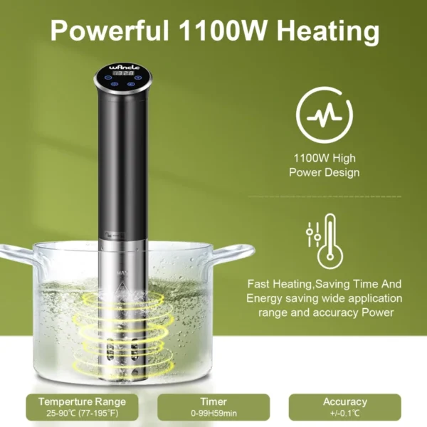 S6659f00a0e314cfbaceb8d3bddf686fbh.webp 1100W Sous Vide Precision Cooker | IPX7 Waterproof Immersion Circulator with LCD Touch Display
