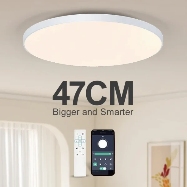 S76a93b576578403896110ac9f0eb95f6p.webp MARPOU Smart LED Ceiling Light with Remote Control | Dimmable Bedroom Ceiling Lamp