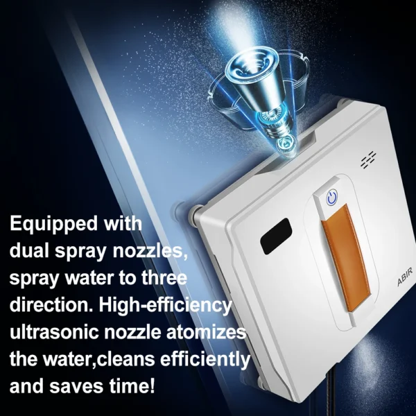ABIR WD8 Window Cleaning Robot | AI Glass Cleaner with Dual Ultrasonic Spray & Laser Navigation