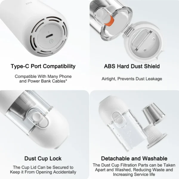 Sac2ab457b4a840af93b262459ad1e1eaq.webp Xiaomi Cordless Handheld Vacuum Cleaner | 13kPa Brushless Motor with Type-C Charging