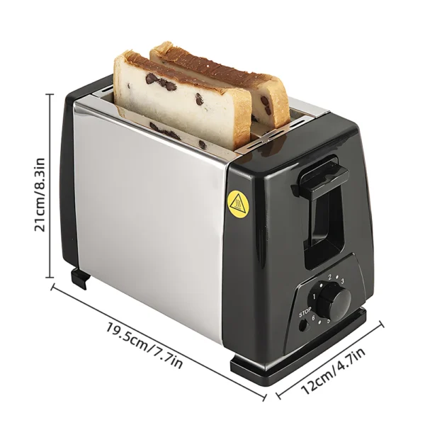 Sbe44ed067976448099e4a28cccf05fc8V.webp 2-Slice Wide Slot Stainless Steel Toaster | 6 Browning Levels with Manual Stop