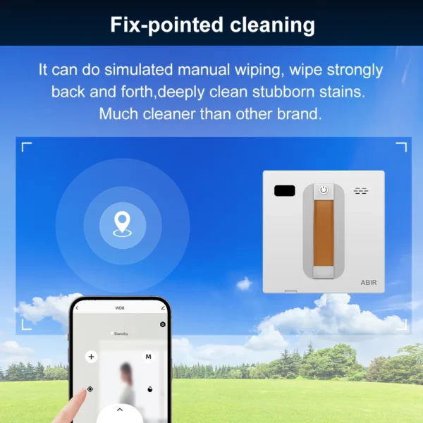 ABIR WD8 Window Cleaning Robot | AI Glass Cleaner with Dual Ultrasonic Spray & Laser Navigation