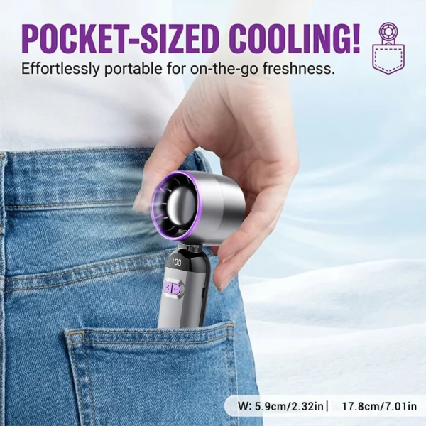 Sd4993dc814fe427a918cf3058eafd51f9.webp 3000mAh Foldable Handheld & Neck Fan | USB Rechargeable Turbo Cooling Fan with 100 Speeds