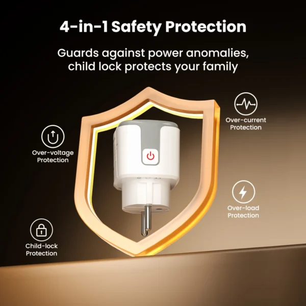GIRIER Tuya 16A Wi-Fi Smart Plug with Power Monitoring | Alexa & Google Home Compatible