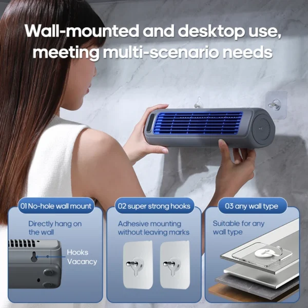 Sdf7f7c5887e6461c934c5e84879700d8V.webp KINSCOTER Portable Air Cooler Fan | 2000mAh Quiet Desktop Tower Fan with 3 Speeds