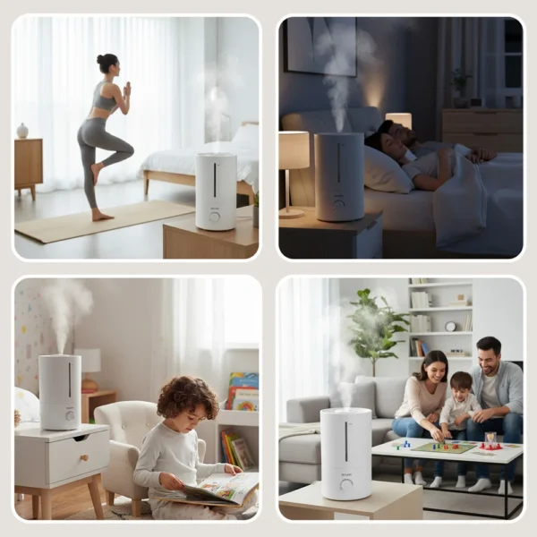 ROUNY 4L Ultrasonic Air Humidifier | Quiet Humidifier with 360° Mist & Auto Shut-Off