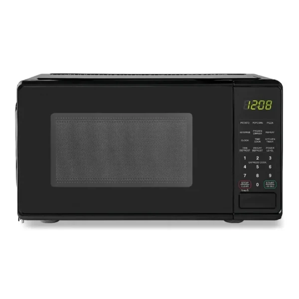 Sfe2e9a2170cf48548f43135b3362af266.webp 700W Countertop Microwave Oven with LED Display & Kitchen Timer | Black